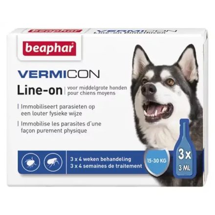 Kutya kullancsirtó Beaphar Vermicon (spot on) kistetű kutyáknak - M (15kg-30kg)