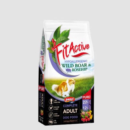 FitActive PURE Hypoallergenic Wild boar -Rosehip - száraztáp, kutyatáp (vaddisznó,csipkebogyó) felnőtt kutyák részére (12kg)