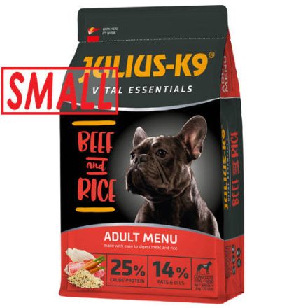  Julius K9 Beef and Rice Adult (marha,rizs) SMALL száraztáp - Felnőtt ,kistestű kutyák részére (3kg)