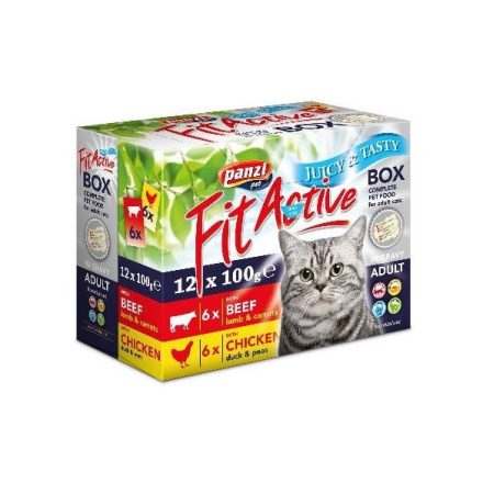 FitActive FITABOX - macskáknak , 4 féle húsos válogatás (12x100g) 