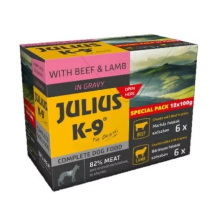 JULIUS K-9 Dog kutyakonzerv special pack marha &bárány (12x100g )