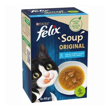 Felix Soup Házias válogatás - (tőkehal,lepényhal,tonhal) szószban (6x48g)