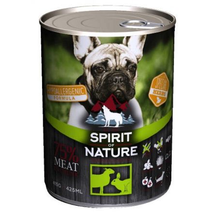 Spirit of Nature Hypoallergenic  kutyakonzervDOG (bárány-mezei nyúl) 415g