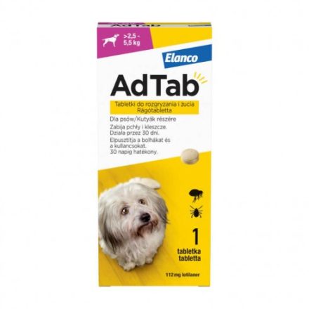 ADTAB rágótabletta kutyák részére ( >2,5 - 5,5kg )